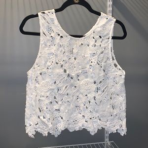 White floral Crochet top